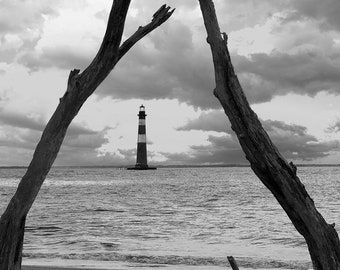 Morris Island Lighthouse Fine Art Photograph, Wall Art, Folly Beach, Atlantic Ocean, South Carolina, Exploring Charleston, Low Country