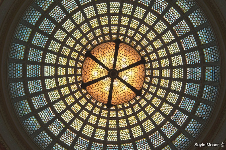 Chicago Kulturzentrum Tiffany Kuppel Decke Fine Art Fotografie Wandkunst Tapis Tiffany Glas Bild Geschenk Glaskuppel Druck Chicago Bild