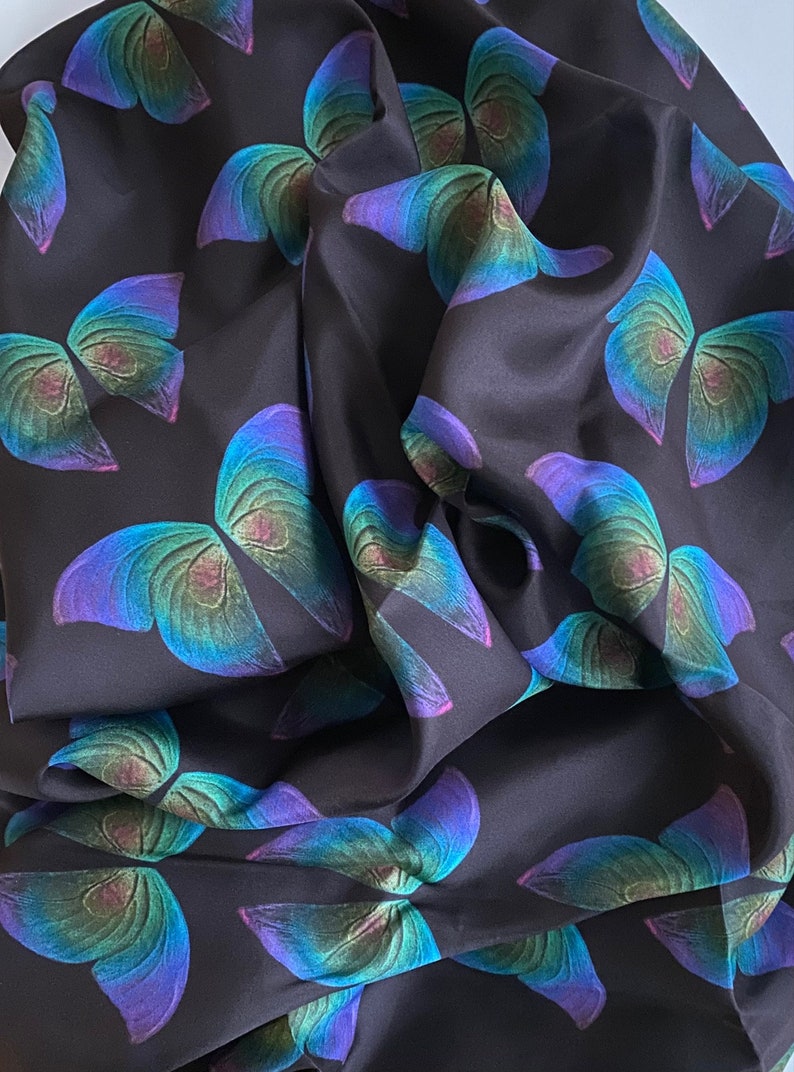 Butterfly Wing Scarf Silk Modal 50x50 Inches, Women's Accessories, Holiday Gift image 4