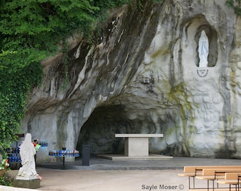National Shrine of Our Lady of the Snows Lourdes Grotto 2 Fine Art Photograph, Immaculate Conception, Mother Mary Statue, Religious Photo,