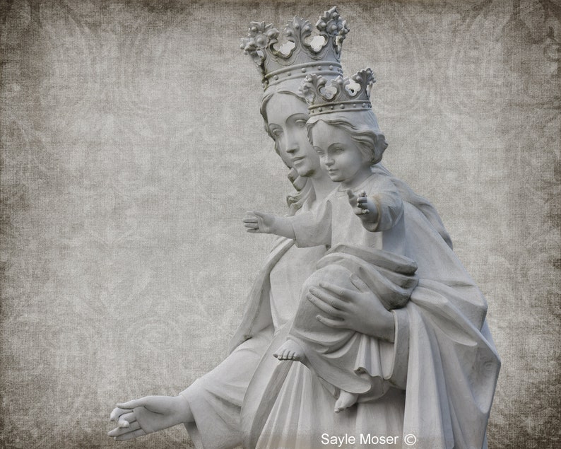 Queen Mary and Christ Child Statue 4 Fine Art Photograph, Wall Art
