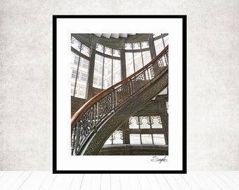 The Rookery Staircase 5 Fine Art Photograph, Wall Art, Home Decor, Chicago Image, Gifts, Staircase Print, Building Photograph, Architecture