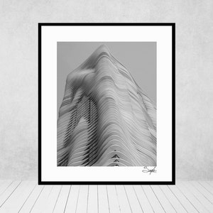 Chicago Aqua Skyscaper 1 Fine Art Photograph, Wall Art, Architecture Print, Chicago Photography, Aqua Tower, Interesting Buildings, Gift