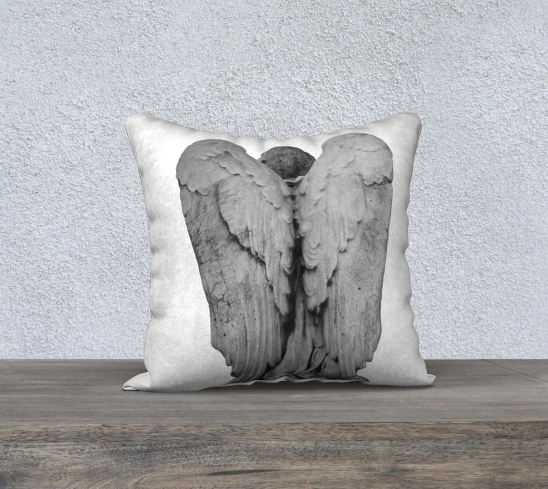 Guardian Angel Canvas Throw Pillow Cover 18 x 18, Home Decor, Angel