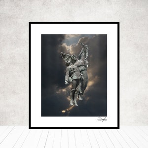 Angel of Mercy Fine Art Photograph, Wall Art, Angel Wings Wall Art, Photo Gift, Angel Statue Photo, Vancouver Canada Angel, Angel of Victory