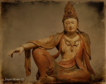 Guanyin Statue 1  Fine Art Photograph, Wall Art, Buddha Statue Photo, Seated Bodhisattva Avalokiteśvara, St. Louis Art Museum, Spiritual Art