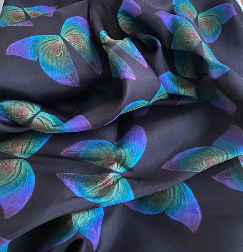 Butterfly Wing Scarf Silk Modal 50x50 Inches, Women's Accessories, Holiday Gift image 3