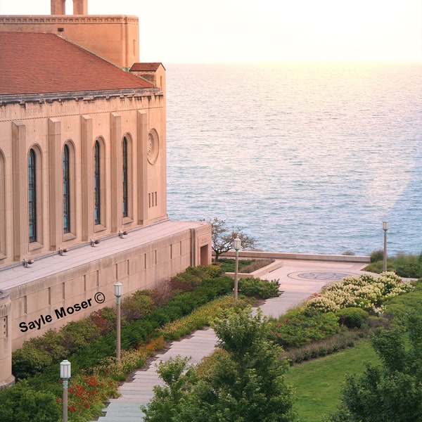 Madonna della Strada Chapel of Loyola University Chicago Fine Art Photograph, Wall Art, Lake Michigan, Loyola Lake Shore Campus View