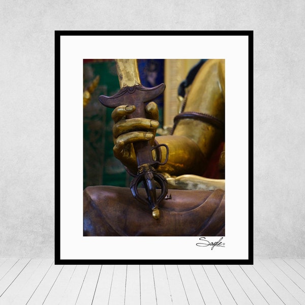 Sword of Acala or Fudo Myo-o Fine Art Photograph, Spiritual Wall Art, Gift, Deity of Protection, Buddhist Temple Statue, Remover of Bad Luck