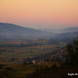 Napa Valley at Dawn Fine Art Photograph, Wall Art, Home Decor, Wine Country Image, Photo Gift, Vineyards from Above, Sunrise in Napa Valley