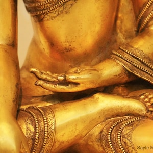 Buddha Hand 12 Fine Art Photograph, Wall Art, Spiritual Decor, Buddha Hand Mudra Photo, Meditation Alter Decor, Seated Bronze Buddha Statue