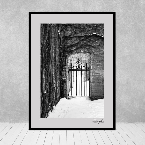 Northwestern University Charles Deering Library Garden Gate 1 Fine Art Photograph, Wall Art, Evanston Old Historic Architecture Photo, Gift