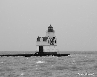 Kewaunee Pierhead Lighthouse 2 Fine Art Photograph, Wall Art, Room Decor, Lighthouse Pier Image, Wisconsin Photograph, Lake Michigan Photo