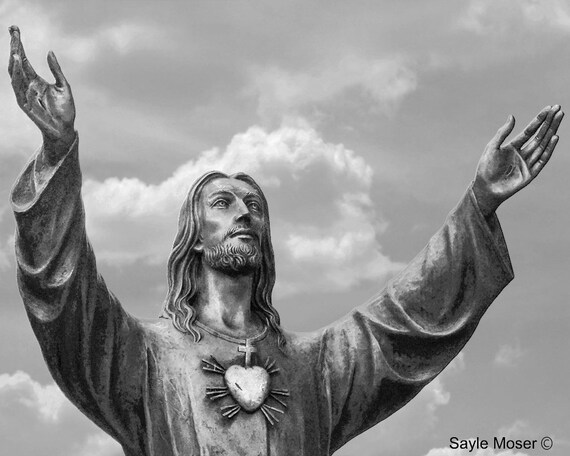 Jesus Statue Fine Art Photograph Home Decor Religious Wall Etsy
