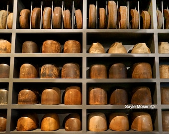 Hat Blocks 2 Photograph, Wall Art, Chicago Photo, Vintage Hat Blocks Photo, Wood Hat Form Photo, Hat Blocks Image, Millinier Block Photo