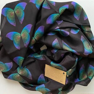 Butterfly Wing Scarf Silk Modal 50x50 Inches, Women's Accessories, Holiday Gift image 2