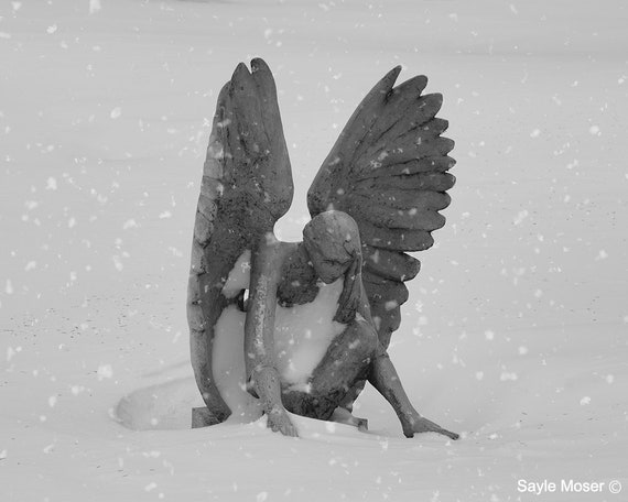 Angel Statue 58 Black And White Fine Art Photograph Wall Art Etsy