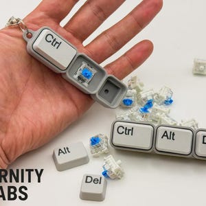 Ctrl Alt Del Keycap Keychain | Clicky Mechanical Switch Keyboard Keychain | Gift for Programmers & Gamers