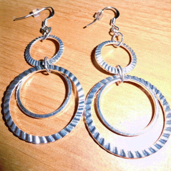Earring Sale - Triple Hoop Earrings / Silver Hoop Earrings
