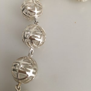 SALE Sterling Silver Necklace One of A Kind Measures 26 Inches Long Endless, 36 Round Spheres Made In USA Weighing Over 3 Ounces image 4