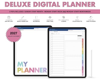 Digitaler Planer 2027 | Deluxe | für Goodnotes (Pastellfarbe)