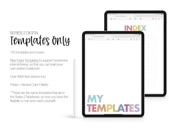 143 Digital Templates SERIES 2 | Digital Notes | Digital Covers | Digital Index Templates | Goodnotes Noteshelf Notability | Pastel