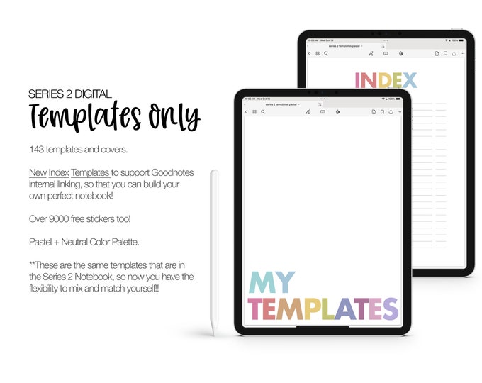 143 Digital Templates | SERIES 2 | for Goodnotes | (Pastel Color)