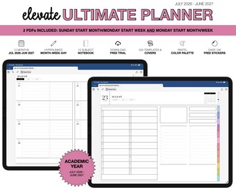 Digitaler Halbjahresplaner 2026–2027 | Elevate Ultimate | für Goodnotes (Pastellfarben)