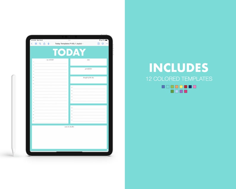 16 Digital Daily Planning Templates Today VOL 1 Joyful Etsy