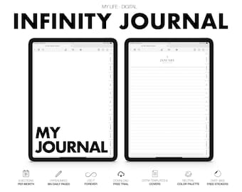 Digital Journal | Infinity Series | Monthly & Daily | for Goodnotes (Neutral Color)