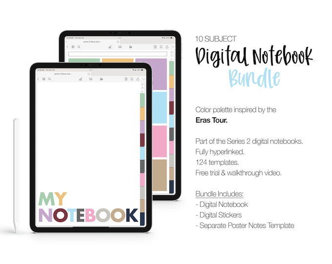 Eras Tour Inspired 10 Subject Digital Notebook BUNDLE | Series 2 | for Goodnotes