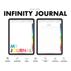 Digital Journal INFINITY SERIES | Dated and Hyperlinked Monthly and Daily Journal |  Diary | Photo Journal | Noteshelf-Goodnotes | Colorful