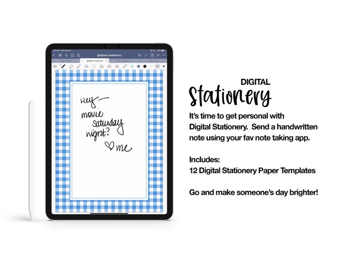 12 Digital Paper Templates - Gingham | GoodNotes | Notability | Noteshelf