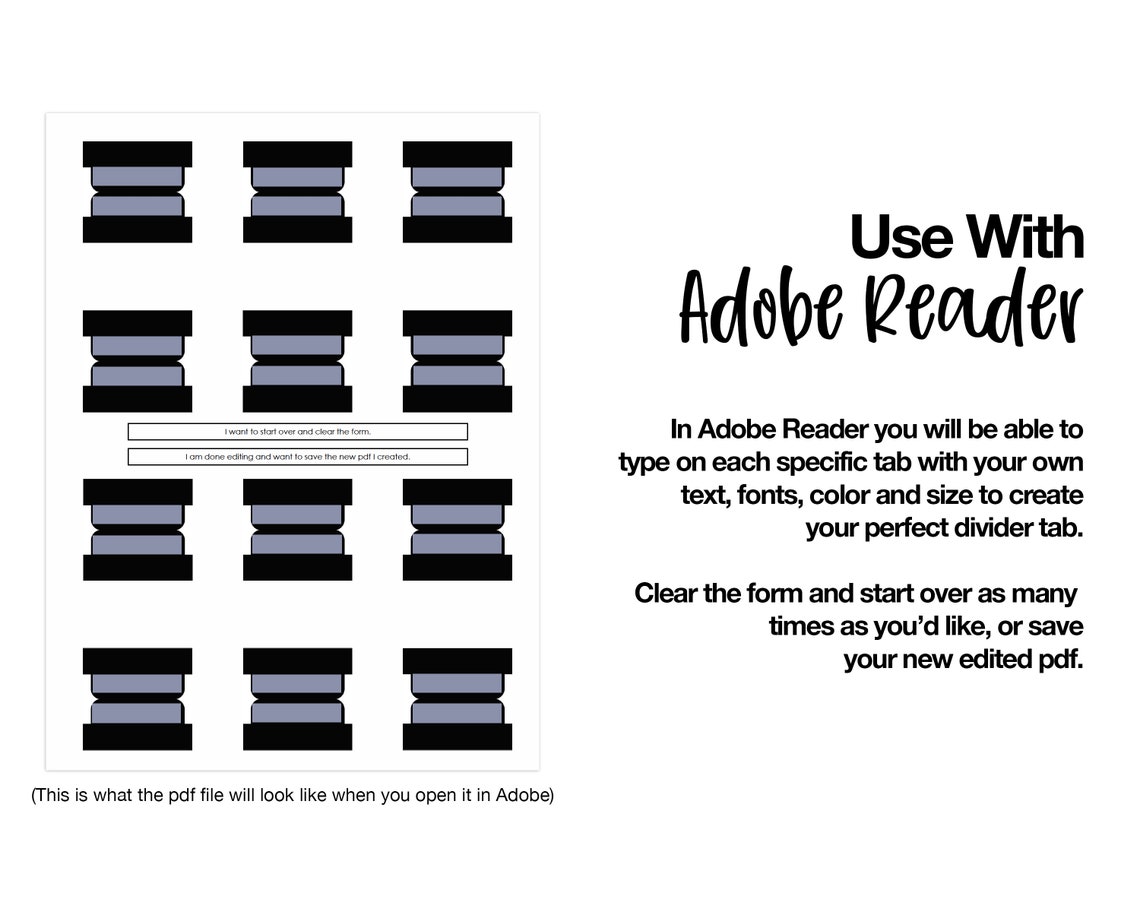 Editable Divider Tabs Blank Printable DIY Black - Etsy