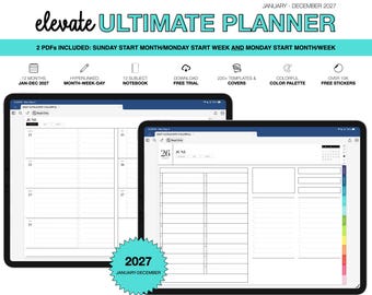 Digitaler Planer 2027 | Ultimatives Elevate | für Goodnotes (Farbig)