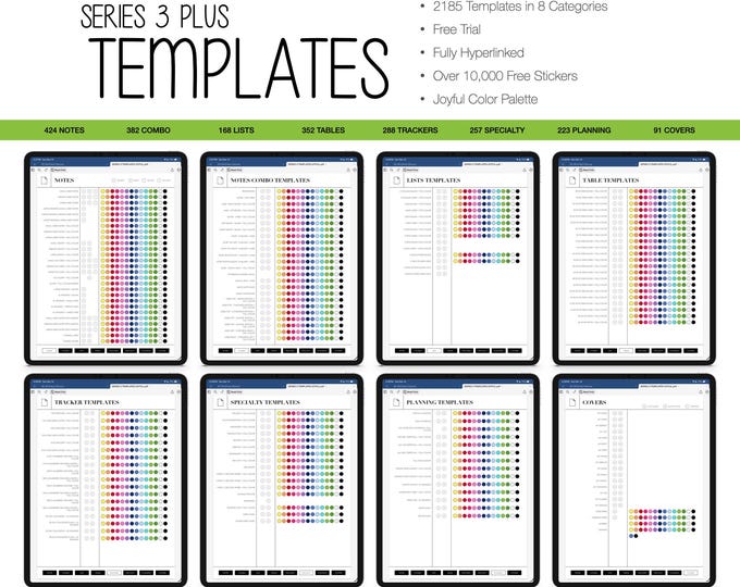 2185 Digital Templates | Series 3 PLUS | for Goodnotes (Joyful Color)