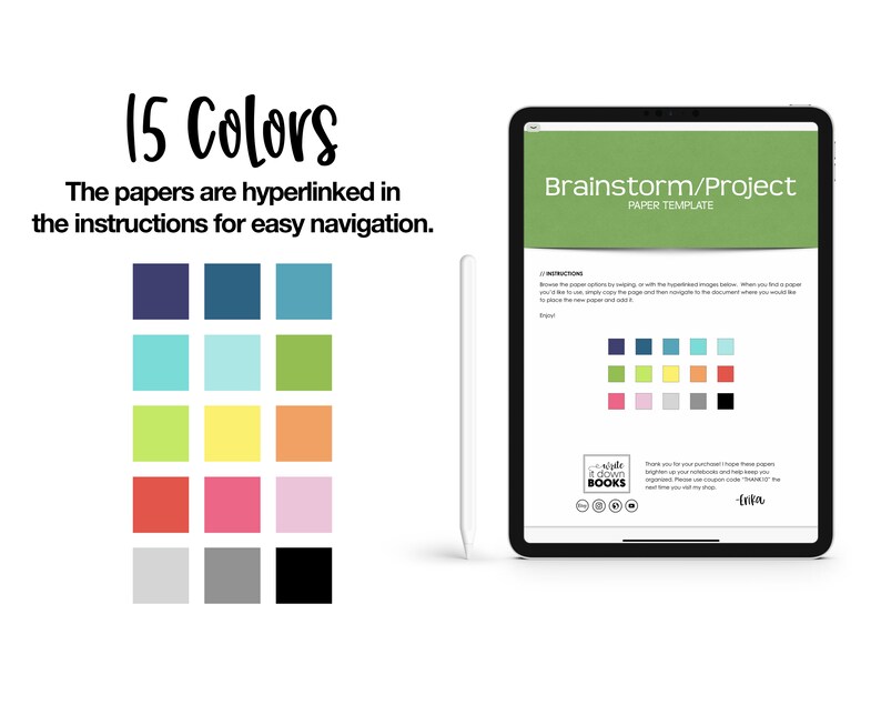 15 Digital Paper Templates Brainstorm / Project Papers - Etsy