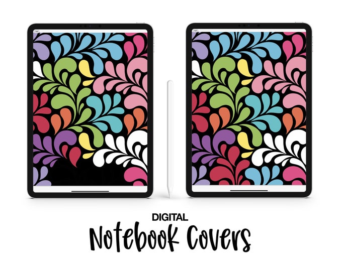 Digital Notebook Covers - Swirl Pattern in Rainbow | GoodNotes | Notability | Noteshelf