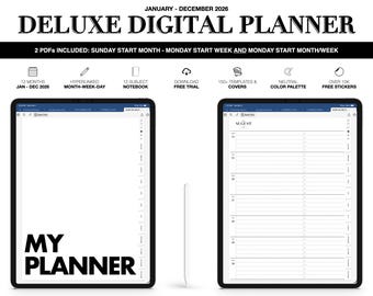 2026 Digital Planner | Deluxe | for Goodnotes (Neutral Color)