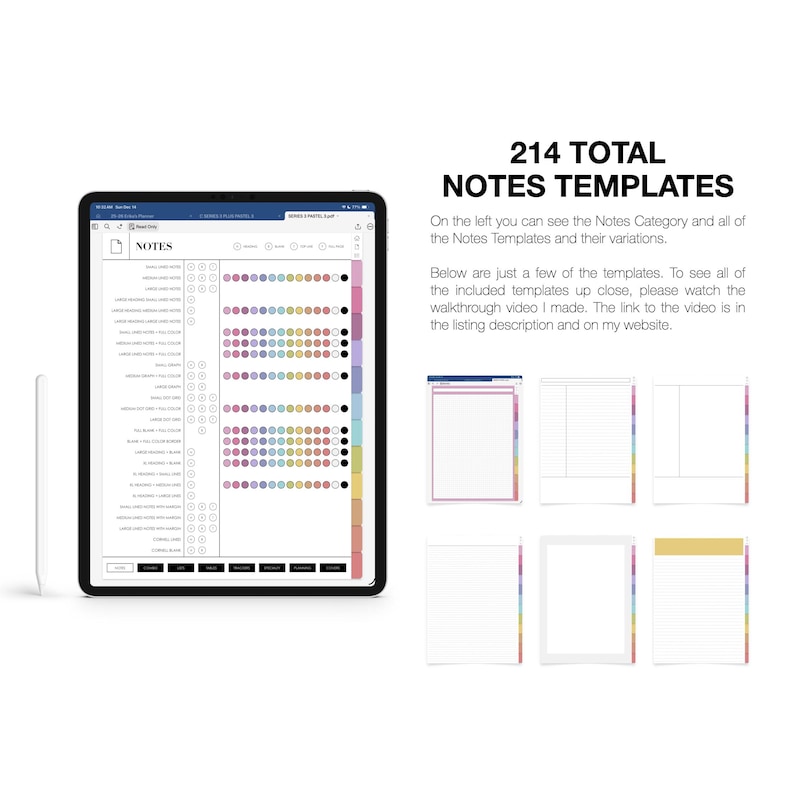Digital Notebook | Series 3 | 757 Templates | 12 Subject | for ...