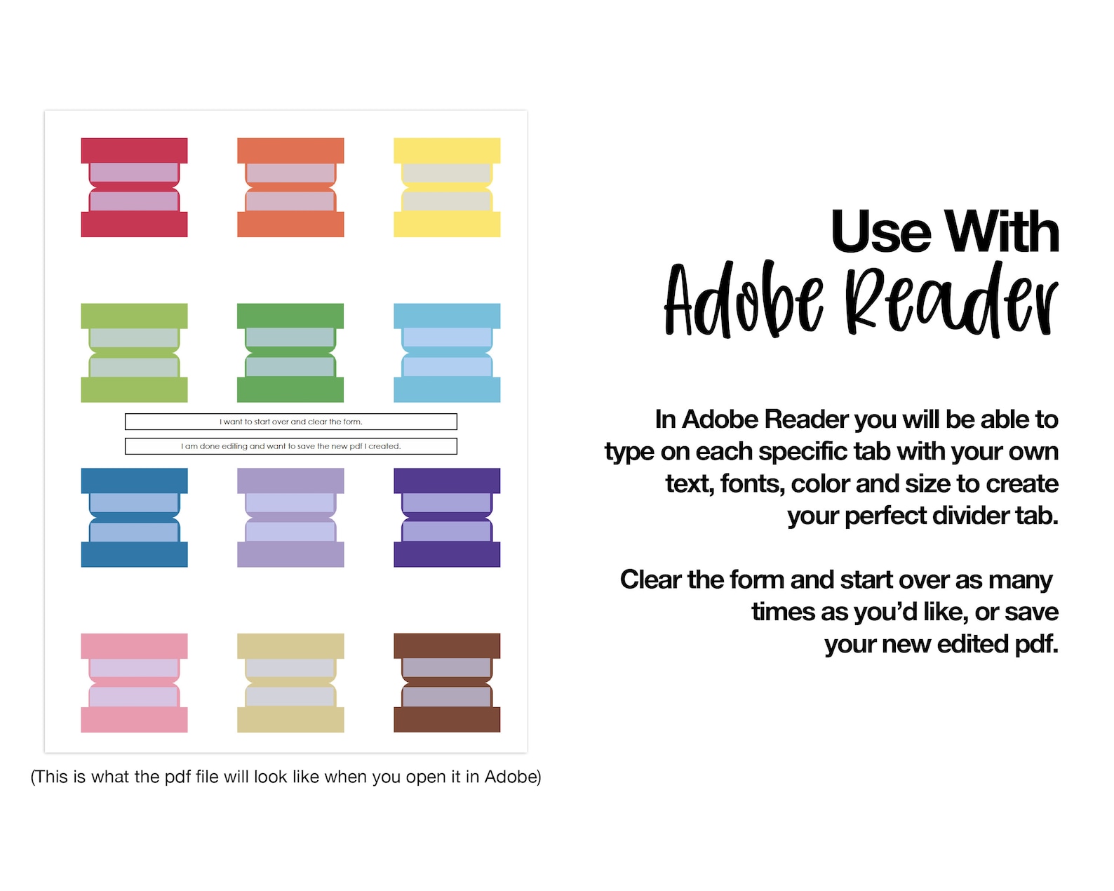 Editable Divider Tabs Blank Printable DIY Rainbow - Etsy