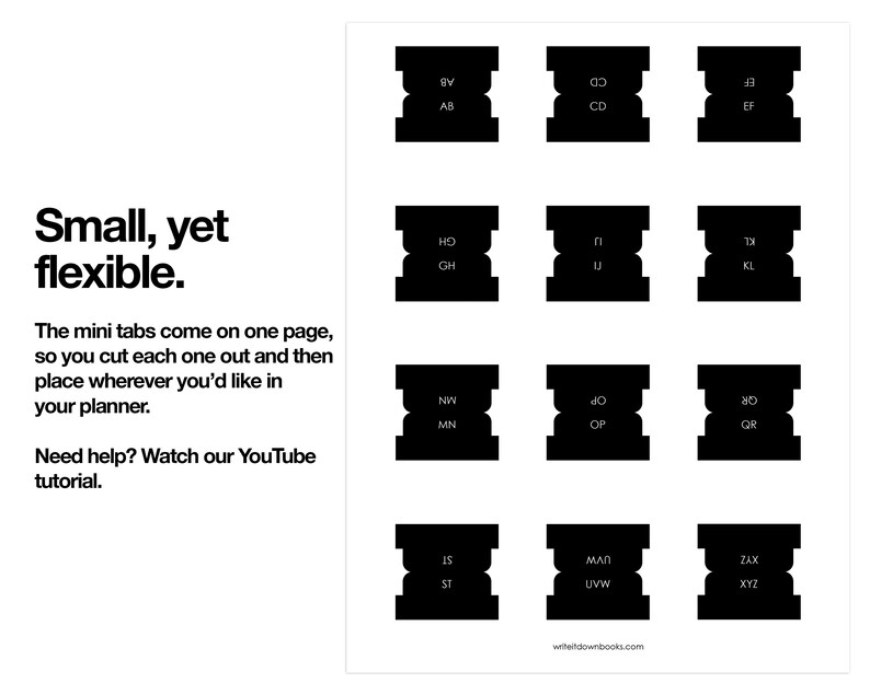Printable Alphabetical Divider Tabs Black Etsy