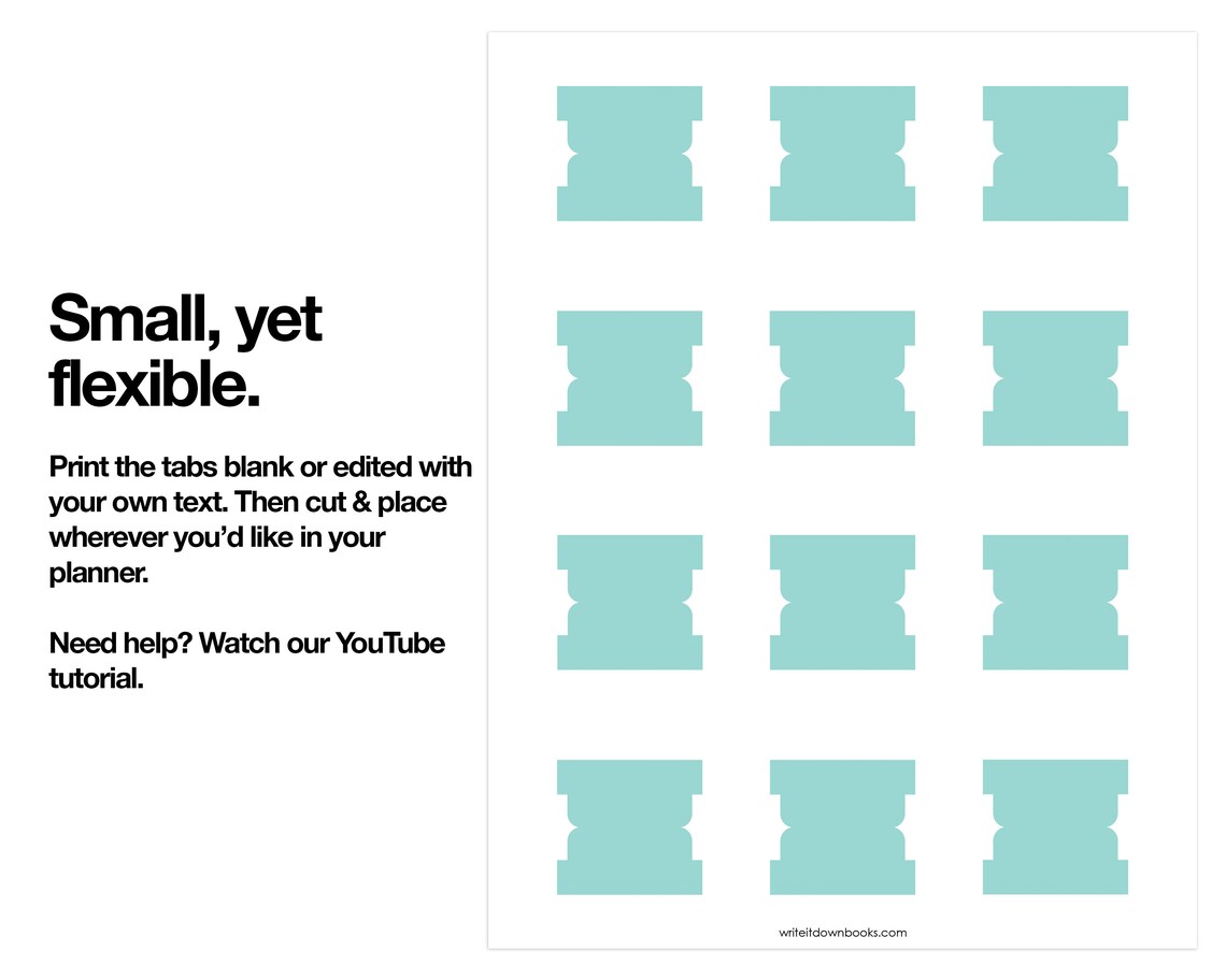 Editable Divider Tabs Blank Printable DIY Soft Aqua - Etsy