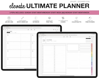 2026 Digital Planner | Elevate Ultimate | for Goodnotes (Pastel Color)