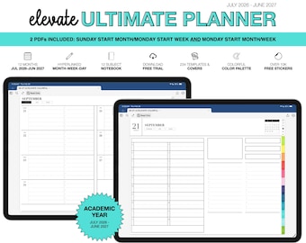 Digitaler Halbjahresplaner 2026–2027 | Elevate Ultimate | für Goodnotes (Farbig)