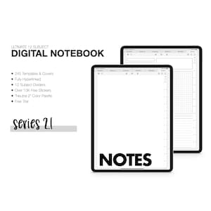 シリーズ 2.1 デジタル ノートブック | 12 科目 | タブ付きデジタル ノートブック | 245 のテンプレート | ハイパーリンク | Goodnotes など | 「ニュートラル 2」