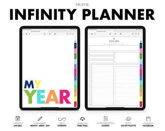Digital Infinity Planner | Monthly, Weekly, Daily | Joyful Color (Digital Download)