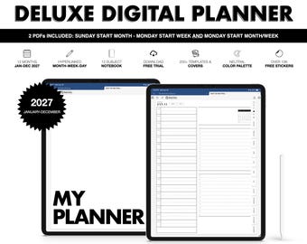 Digitaler Planer 2027 | Deluxe | für Goodnotes (Neutrale Farbe)