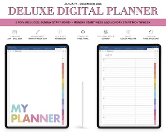 2026 Digital Planner | Deluxe | for Goodnotes (Pastel Color)