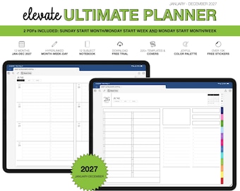 Digitaler Planer 2027 | Ultimativer Elevate-Planer | für Goodnotes (Joyful Color)